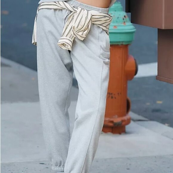 Daily Practice by Anthropologie Sparkle Joggers Light Grey L - Picture 1 of 3